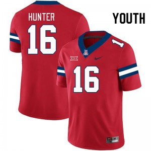 Youth Chris Hunter Red Arizona #16 Big 12 Conference Jersey 152693-743