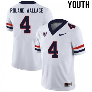 Youth Christian Roland-Wallace White Arizona #4 Jersey 253424-313