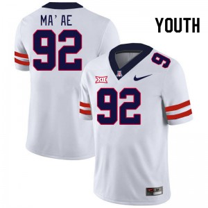 Youth Chubba Ma'ae White Arizona #92 Big 12 Conference Jersey 252239-417