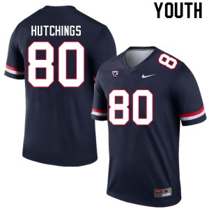 Youth Connor Hutchings Navy Arizona #80 Jersey 266214-670