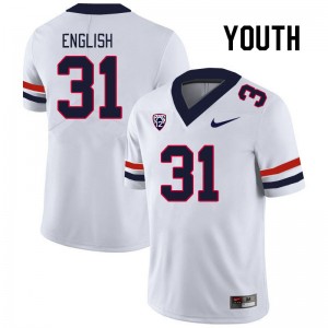 Youth Deric English White Wildcats #31 Jersey 763550-395