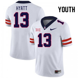 Youth Devin Hyatt White University of Arizona #13 Big 12 Conference Jersey 729906-911