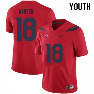 Youth Dhameer Warren Red University of Arizona #18 Jersey 382155-748