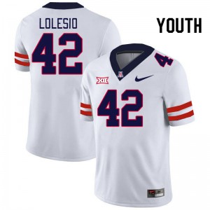 Youth Dominic Lolesio White Arizona #42 Big 12 Conference Jersey 398209-610