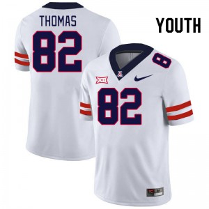 Youth Dorian Thomas White University of Arizona #82 Big 12 Conference Jersey 363849-167