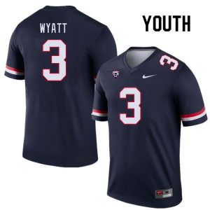 Youth Dylan Wyatt Navy University of Arizona #3 Jersey 942475-683