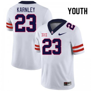 Youth Emmanuel Karnley White Wildcats #23 Big 12 Conference Jersey 696372-626