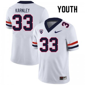 Youth Emmanuel Karnley White University of Arizona #33 Jersey 659800-875