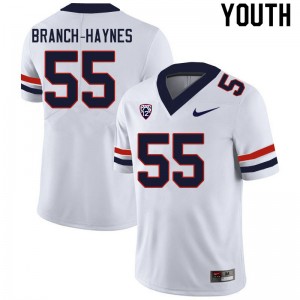 Youth Evan Branch-Haynes White University of Arizona #55 Jersey 857638-630