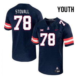 Youth Grayson Stovall Navy University of Arizona #78 Big 12 Conference Jersey 208706-262