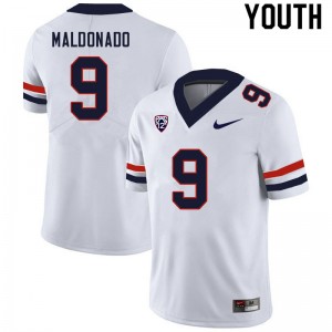 Youth Gunner Maldonado White Arizona Wildcats #9 Jersey 114425-132