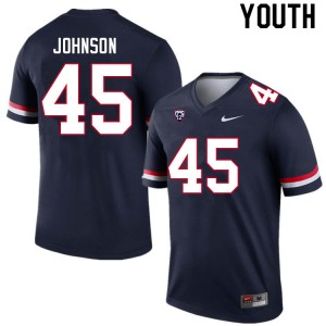 Youth Issaiah Johnson Navy University of Arizona #45 Jersey 556412-370