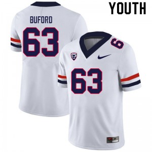 Youth Jack Buford White University of Arizona #63 Jersey 257637-353