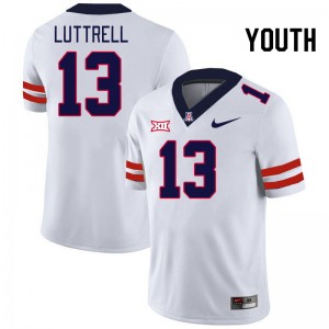 Youth Jack Luttrell White Wildcats #13 Big 12 Conference Jersey 227428-531
