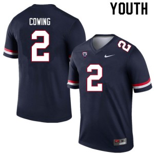 Youth Jacob Cowing Navy Arizona Wildcats #2 Jersey 182553-638