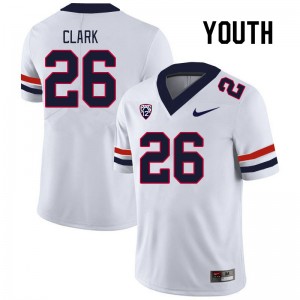 Youth Jaden Clark White University of Arizona #26 Jersey 352072-553