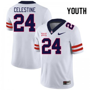 Youth Jai-Ayviauynn Celestine White Arizona Wildcats #24 Big 12 Conference Jersey 709259-150