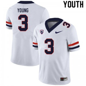 Youth Jaydin Young White Arizona #3 Jersey 423364-667
