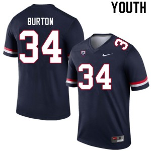 Youth John Burton Navy Arizona Wildcats #34 Jersey 911075-883