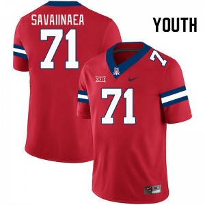 Youth Jonah Savaiinaea Red Arizona Wildcats #71 Big 12 Conference Jersey 253736-365