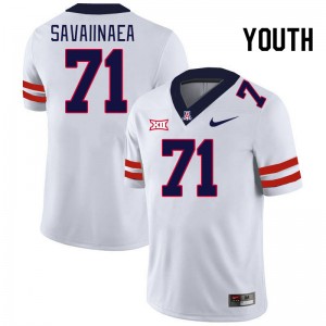 Youth Jonah Savaiinaea White Arizona #71 Big 12 Conference Jersey 573325-643