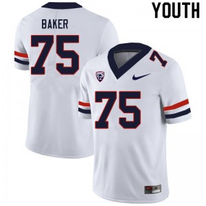 Youth Josh Baker White Arizona Wildcats #75 Jersey 358202-837