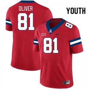 Youth Julius Oliver Red Wildcats #81 Big 12 Conference Jersey 961091-556