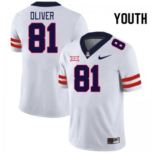 Youth Julius Oliver White University of Arizona #81 Big 12 Conference Jersey 956354-407