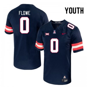 Youth Justin Flowe Navy University of Arizona #0 Big 12 Conference Jersey 627582-179