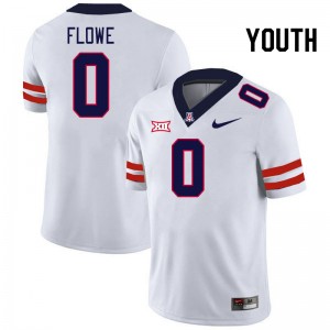 Youth Justin Flowe White Arizona Wildcats #0 Big 12 Conference Jersey 191326-325