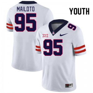 Youth Keanu Mailoto White University of Arizona #95 Big 12 Conference Jersey 547517-430