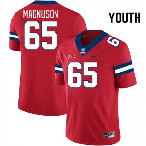 Youth Leif Magnuson Red University of Arizona #65 Big 12 Conference Jersey 380730-975