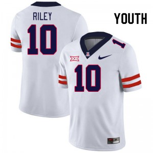 Youth Malachi Riley White Arizona #10 Big 12 Conference Jersey 216619-484