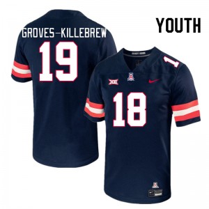 Youth Marquis Groves-Killebrew Navy Wildcats #19 Big 12 Conference Jersey 372469-856