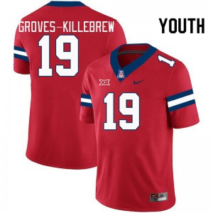 Youth Marquis Groves-Killebrew Red Arizona Wildcats #19 Big 12 Conference Jersey 585876-633