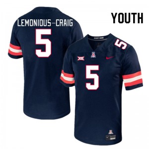 Youth Montana Lemonious-Craig Navy University of Arizona #5 Big 12 Conference Jersey 672044-221