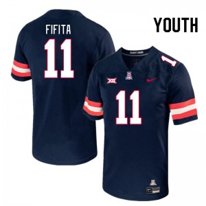 Youth Noah Fifita Navy University of Arizona #11 Big 12 Conference Jersey 721106-173