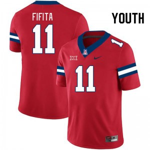 Youth Noah Fifita Red Wildcats #11 Big 12 Conference Jersey 160700-579