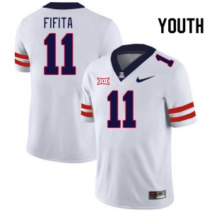 Youth Noah Fifita White Wildcats #11 Big 12 Conference Jersey 819809-130
