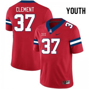 Youth Nolan Clement Red Arizona #37 Big 12 Conference Jersey 427011-570
