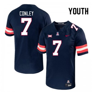 Youth Quali Conley Navy Arizona #7 Big 12 Conference Jersey 374046-904