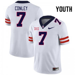 Youth Quali Conley White University of Arizona #7 Big 12 Conference Jersey 970191-515