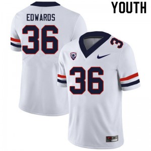 Youth RJ Edwards White Arizona Wildcats #36 Jersey 312494-717