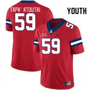 Youth Rhino Tapa'atoutai Red Wildcats #59 Big 12 Conference Jersey 529718-116