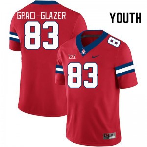 Youth Sam Graci-Glazer Red University of Arizona #83 Big 12 Conference Jersey 485850-477