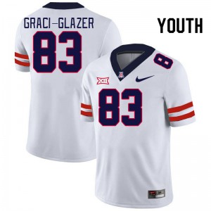 Youth Sam Graci-Glazer White University of Arizona #83 Big 12 Conference Jersey 794635-270