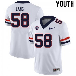 Youth Sam Langi White Wildcats #58 Jersey 263129-938