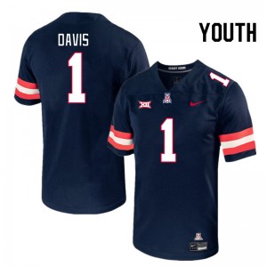 Youth Tacario Davis Navy Wildcats #1 Big 12 Conference Jersey 698005-746