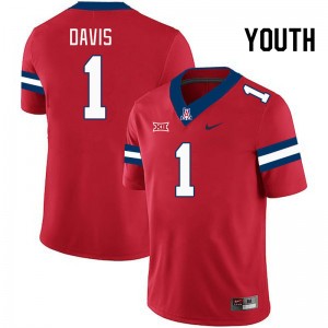 Youth Tacario Davis Red Wildcats #1 Big 12 Conference Jersey 890491-720