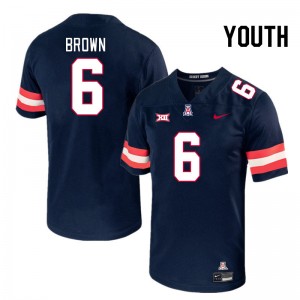 Youth Taye Brown Navy Wildcats #6 Big 12 Conference Jersey 639583-579